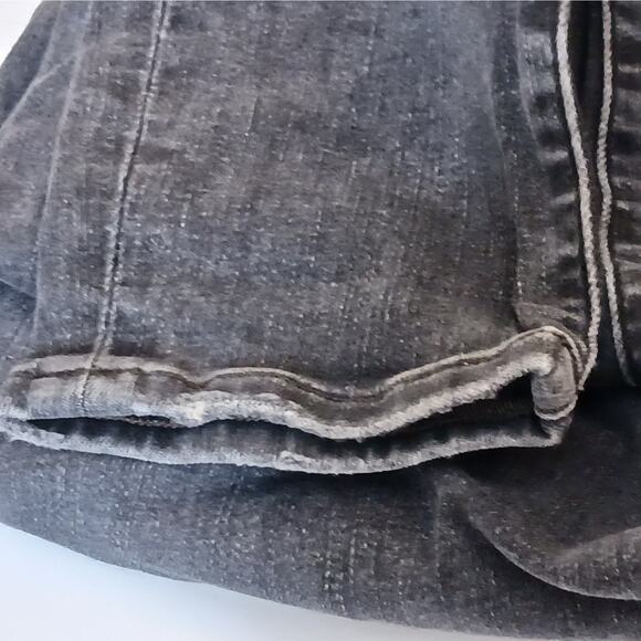 Edwin Pixie Womens Jeans 26 Mid Rise 9" Skinny Weathered Black Denim - Picture 15 of 16